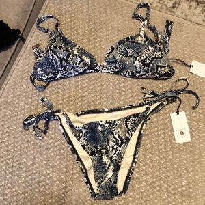 Shade & Shore Blue Snake Print Bikini